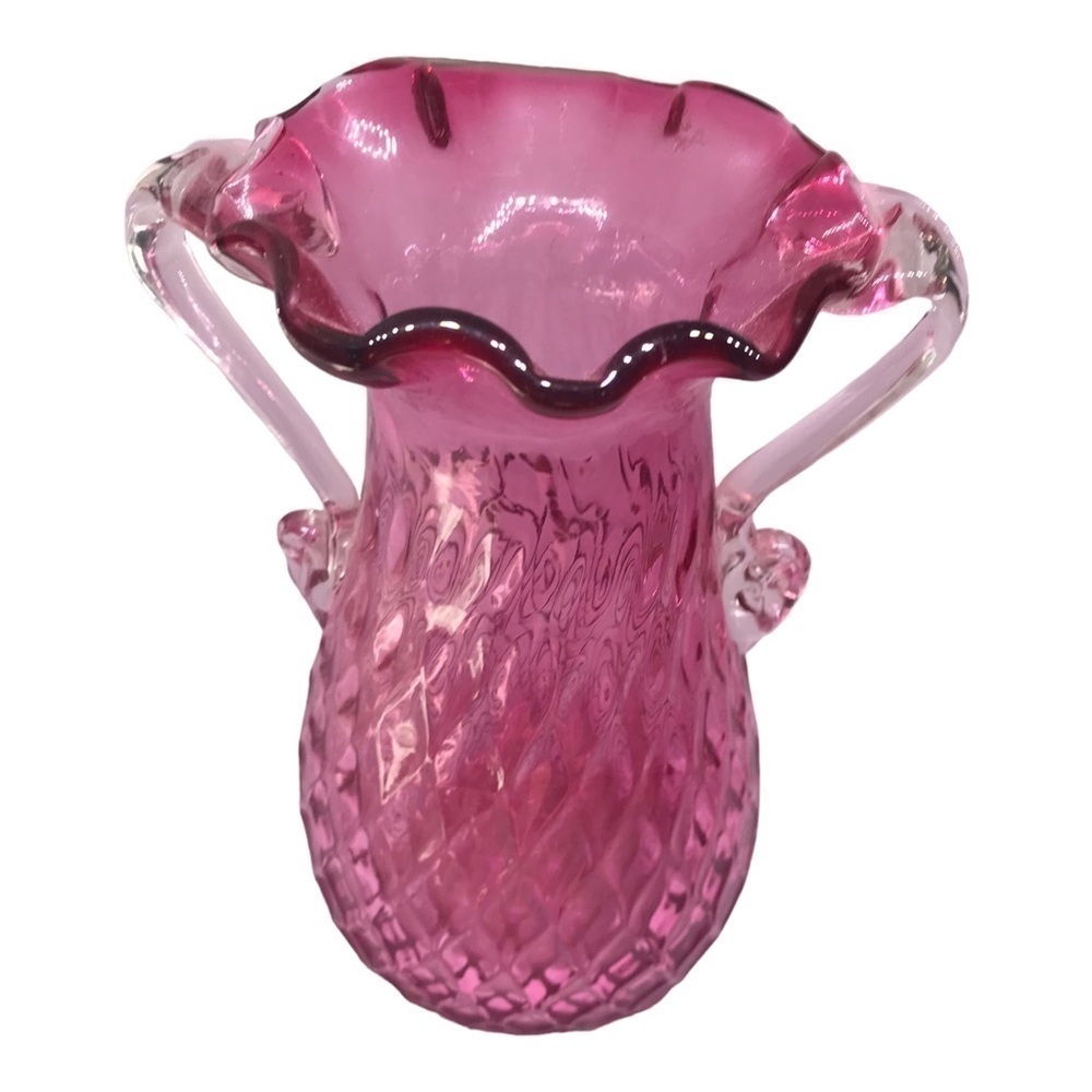 Royal Scot Crystal Cranberry Glass Vase
